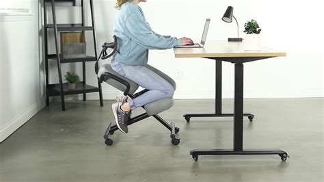 Dn Ch K02b Ergonomic Kneeling Chair With Back Support By Vivo Youtube