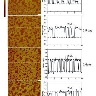 Fig S Afm Images And Their Corresponding Line Profiles Of