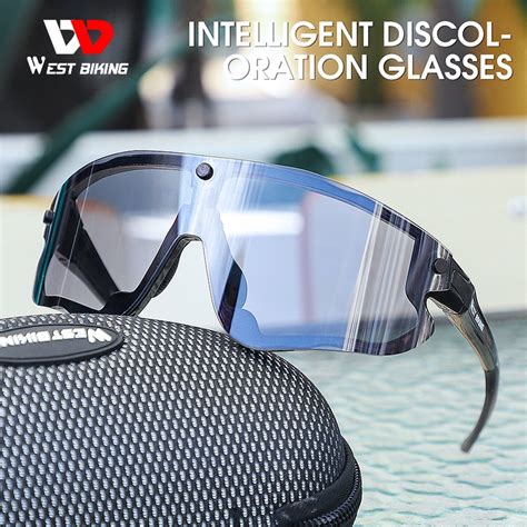 West Biking Cycling Glasses Uv400 Protection Intelligent Discoloration