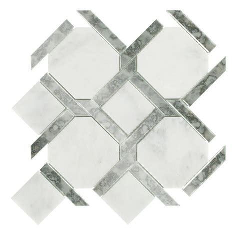 Viviano Marmo Seville Carrara White Waterjet Marble Mosaic NIVAFLOORS