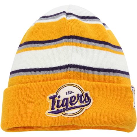 Mens LSU Tigers New Era Gold Winter Tradition Knit Cuffed Hat ...