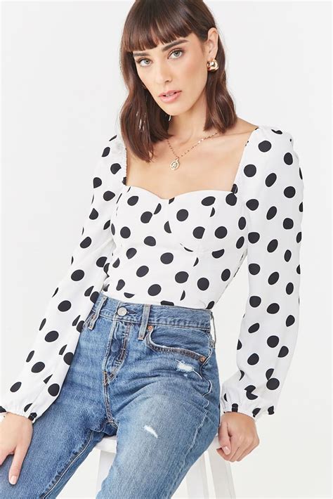 Forever Polka Dot Print Top Spring Fashion Trends Under