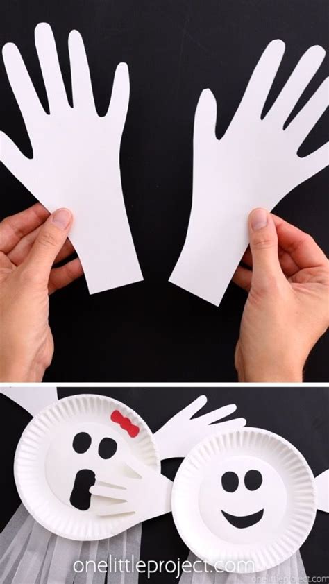 Paper plate handprint ghost – Artofit