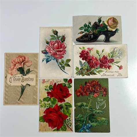 Antique Floral Postcards Flowers - Etsy