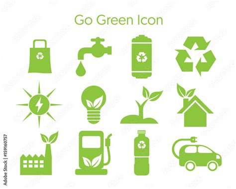 Go Green And Renewable Energy Icon Stock Vektorgrafik Adobe Stock