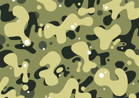 Green Camouflage Pattern Editable Eps Vector Cartoon Camo Design In