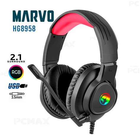 Auriculares Gaming MARVO HG8958 RGB PCMAX Computo