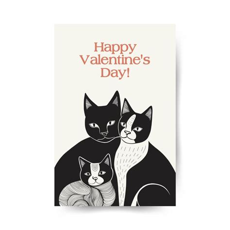 Premium Vector Modern Valentines Day Vertical Flyer Postcard Or