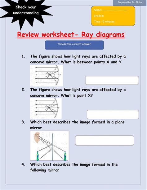 Ray Diagrams Worksheet Online Exercise For Live Worksheets