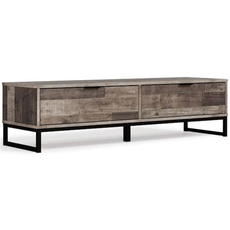 Benjara In Gray And Black Backless Bedroom Bench With Drawers