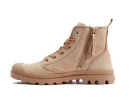 Chaussure Montante Femme Palladium Pampa Hi Zip Wl Nude Brown