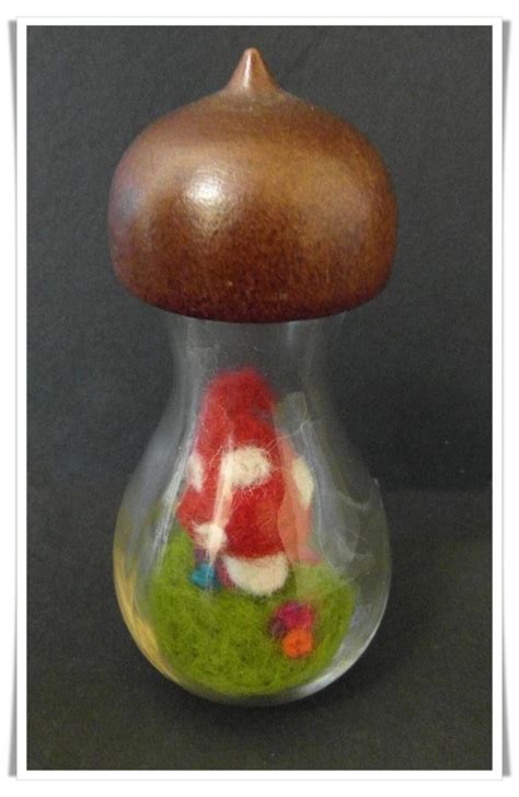 Mushroom In A Bottle Felted Mushroom In Small Glass Bottle Etsy