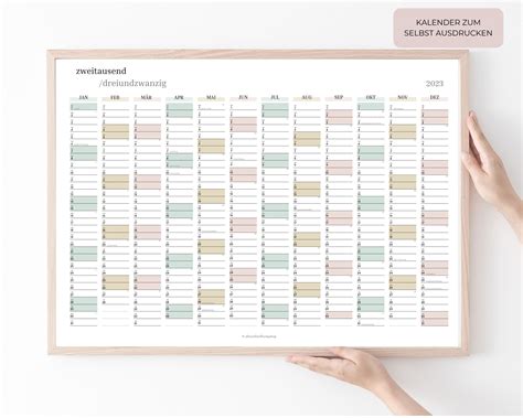 Kalender Pdf Zum Ausdrucken Deutsch Jahresplaner Etsy Australia