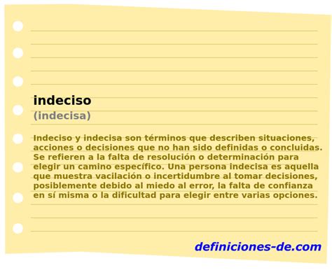 O Que Significa Indeciso - Significado de «indeciso (indecisa)»