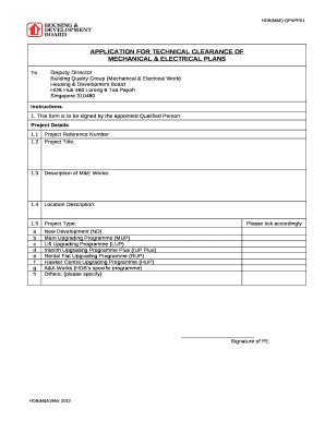 Application For Technical Clearance Of Hdb Gov Doc Template