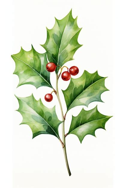 Premium Photo | Watercolor holly christmas graphic element design