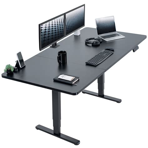 Vivo Black Electric Stand Up Desk X Height Adjustable Office