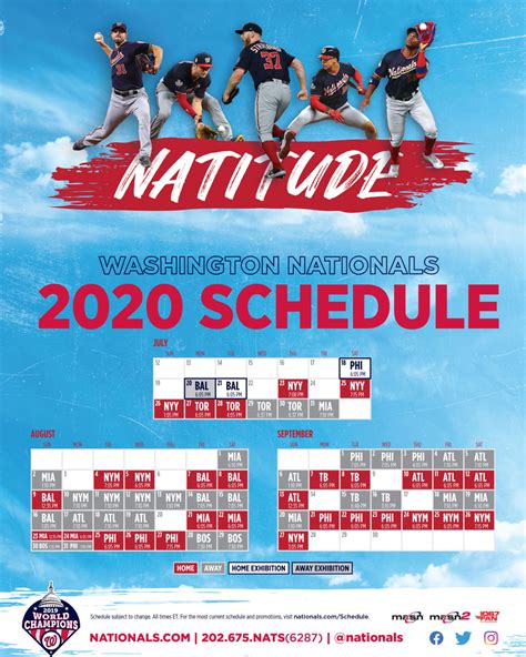 Nationals Printable Schedule | Washington Nationals