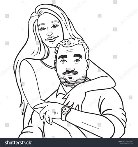 Vector Comic Drawing Loving Couple Holding Stock Vector Royalty Free