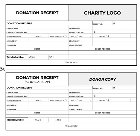 Free Donation Receipt Templates | Bookipi