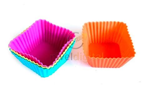 Moldes Muffins Pirotines Silicona Cuadrados Freezer Horno Niveldigital