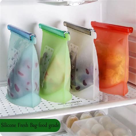 Reusable Silicone Vacuum Food Sealer Bags Wraps Fridge Food Storage