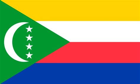 Bandeira Nacional Da União Das Comores No Tamanho Original Cores E Proporções35 Vetor Premium