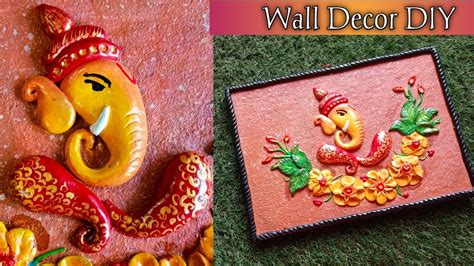 Diy Ganesh Wall Hangingwall Putty Craft 3d Wall Hanging Making With