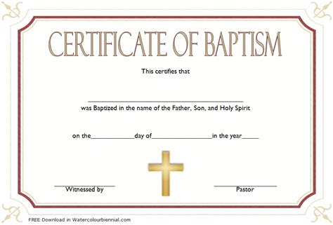 Free Printable Baptism Certificates Templates