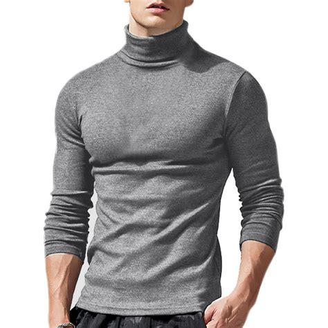 Wsevypo Mens Slim Fit High Neck Turtleneck Classic Pullover Sweaters