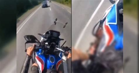 Video Motociclista Pierde Parte Del Pie Por Querer Rebasar En Carrretera