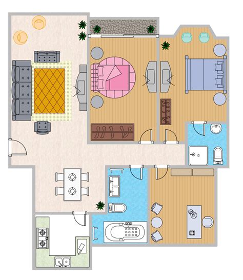 Free Editable Apartment Blueprint Examples | EdrawMax Online