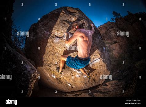 boulder climbing in Arico (Tenerife island Stock Photo - Alamy