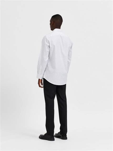 Selected Slim Ethan Shirt LS Classic Bright White AOP