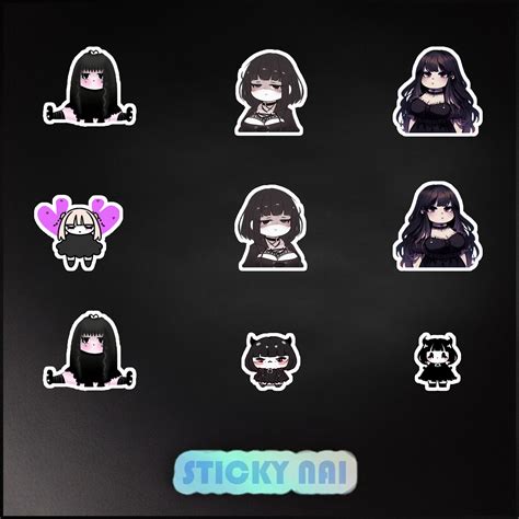 Nai Emo Uwu Thic Girl Stickers Dark Black Dresses Black Etsy