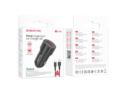 Incarcator Auto Cu Cablu USB C Borofone BZ19A Wisdom 18W 3A 1 X USB