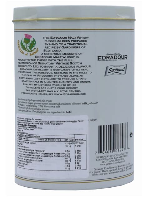 Edradour Whisky Fudge Gardiners Of Scotland G