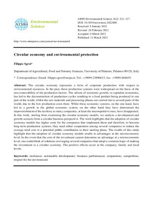 Fillable Online Circular Economy And Environmental Protection The