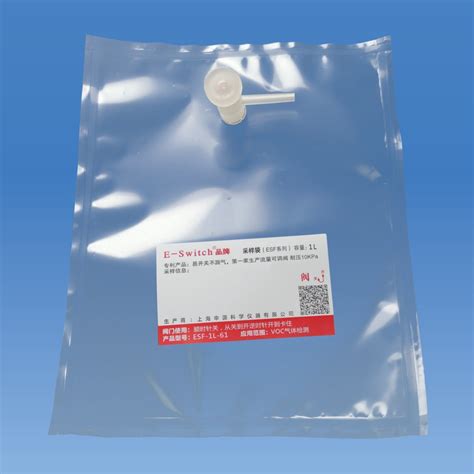 Tedlar Pvf Air Gas Sampling Bags With Ptfe Dual Valve Solid Vocs