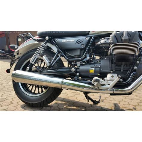 Silencieux Pour Moto Guzzi V9 Mistral Conique Inox