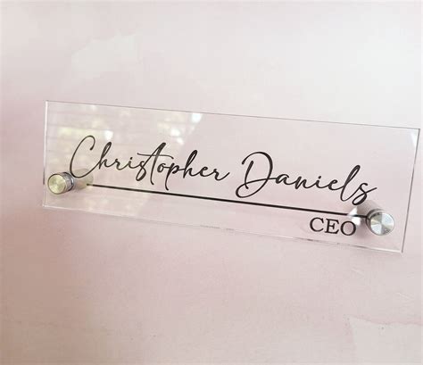 Acrylic Desk Name Plate, Desk Name Plate, Desk Decor, Personalized Name ...