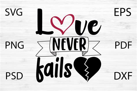 Love Never Fails Svg Graphic by Invisible Seller · Creative Fabrica