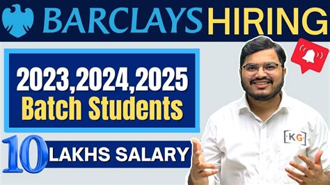 Barclays Hiring For Lakhs Salary Batch Barclays