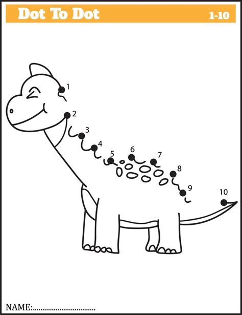 Dinossauro Engra Ado Dos Desenhos Animados Jogo Ponto A Ponto Para