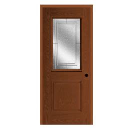 Masonite Belleville Oak Textured Panel Door Half Lite With Focus Glass