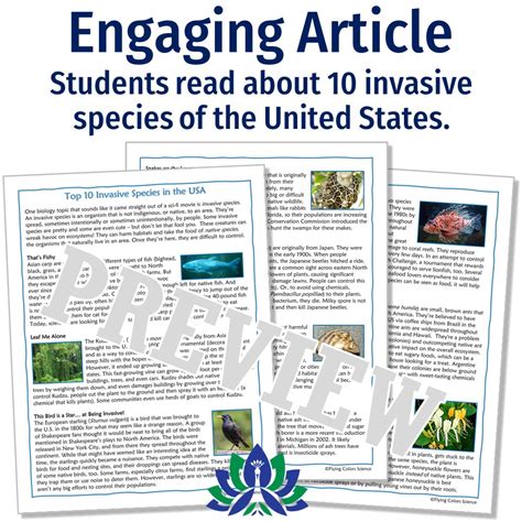 10 Invasive Species Of The United States Reading And Worksheet