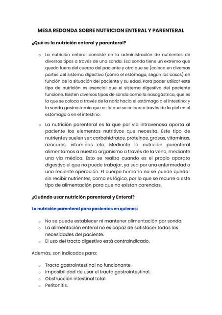 Foro mesa redonda sobre nutrición enteral y parenteral ABC 123 uDocz