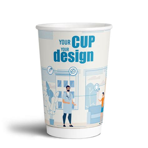 16 oz Regular Double Wall Paper Cups - Cup Print