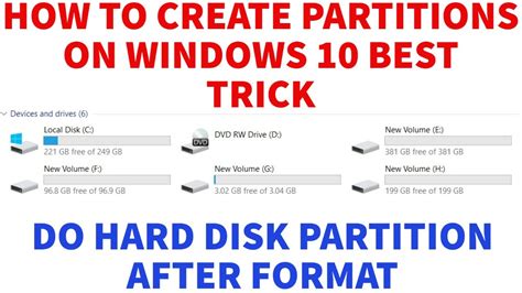 How To Create Partition On Windows 10 Partition Hard Drives Partition Of Hard Disk Best