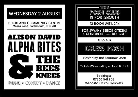 Buckland Community Centre On Line The Posh Club In Portsmouth 02 08 2023